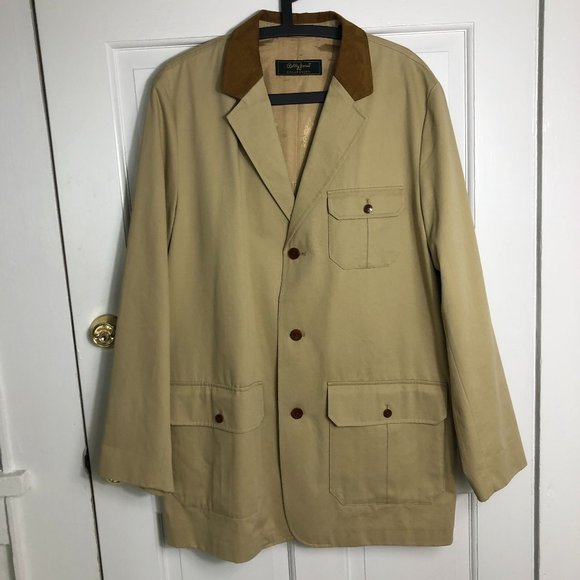 Bobby Jones Collection Men's Golf Coat with Suede Elbow Patches, Large - Picture 1 of 4
